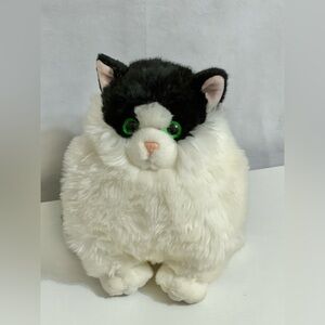 2018 Aurora Fat Cats Tuxedo Black White Green Eyed Plush Stuffed Animal Toy